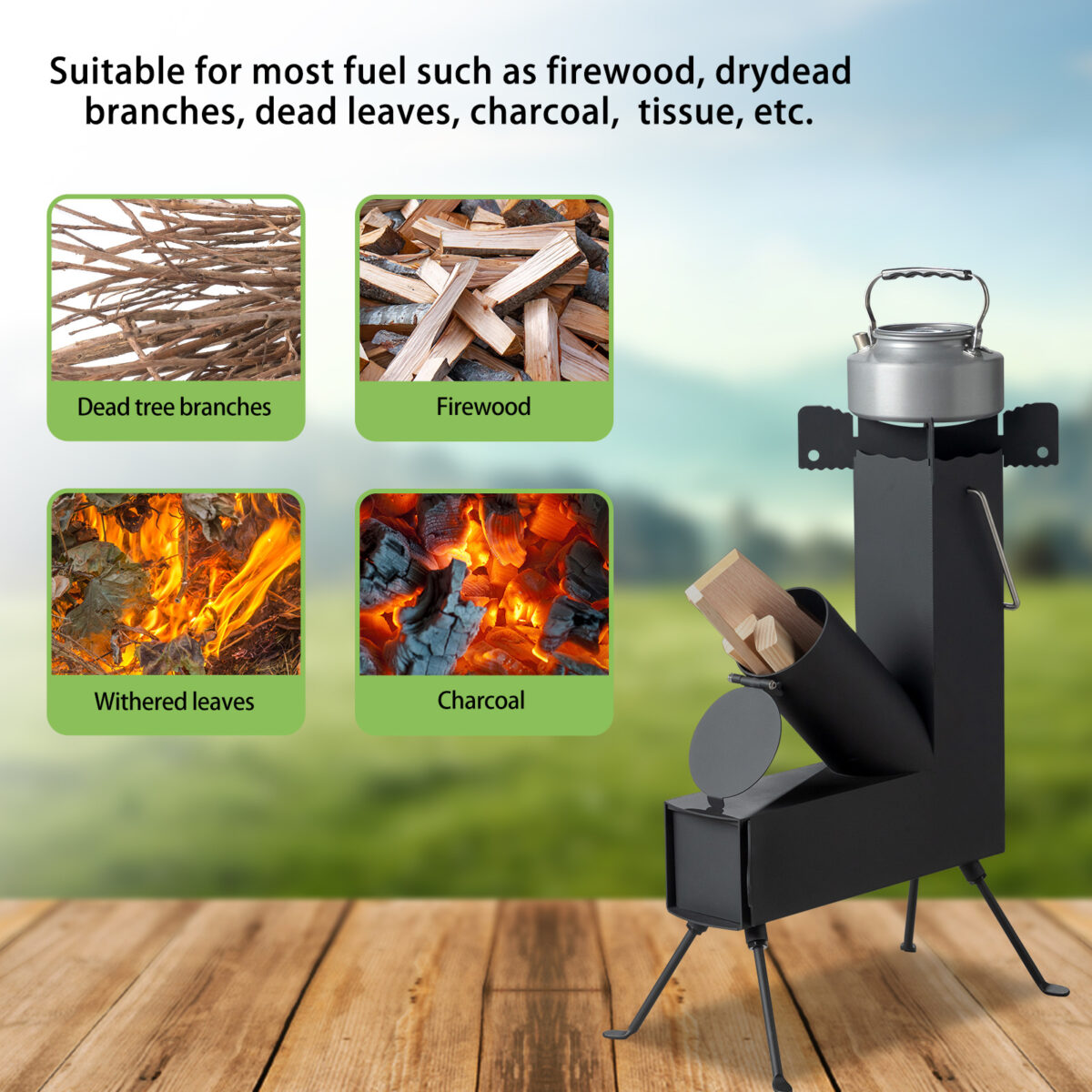 Black Wrought Iron Panels, Camping Stove - Image 9