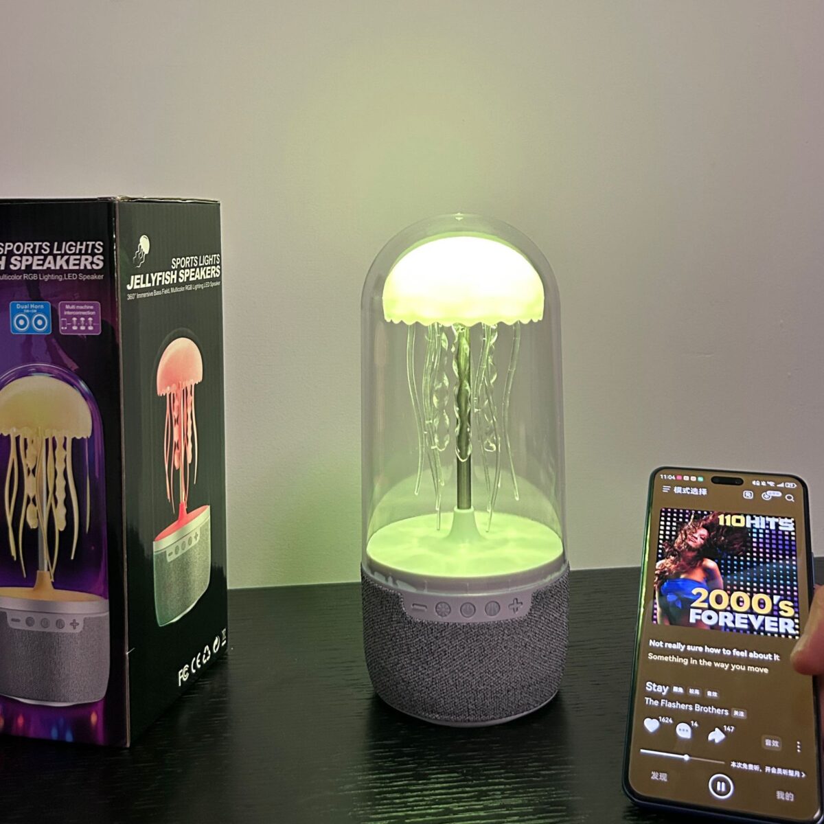 Night Lamp Jellyfish Bluetooth Speaker – Small LED Mood Light with Soothing Ocean Effects for Bedroom & Kids - Image 2