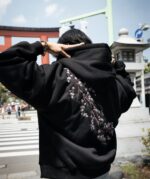 European And American Autumn And Winter Cherry Blossom Hooded Sweater Men And Women Street Hip Hop Retro - Image 5