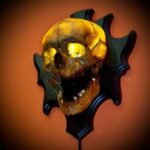 Retro Skeleton Wall Lamp – Resin Halloween Light for Haunted House & Weird-Themed Party Decorations