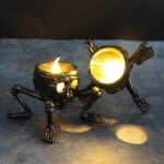 Halloween Skull Hand Lantern – Spooky Atmosphere Prop with Candle Light, Skeleton Foot Design for Haunted House & Party Decor - Image 5