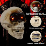 Animated Floating Skeleton – Realistic Halloween Skull with Scary Sounds & Spooky Movement for Haunted House Decor