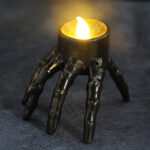 Halloween Skull Hand Lantern – Spooky Atmosphere Prop with Candle Light, Skeleton Foot Design for Haunted House & Party Decor - Image 7