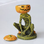 Halloween Pumpkin Candlestick – Spooky Resin Tabletop Decoration for Halloween Parties & Home Décor - Image 6
