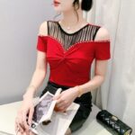 Fashion Hot Girl Sexy Off-shoulder T-shirt Women's Summer - Image 4