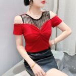 Fashion Hot Girl Sexy Off-shoulder T-shirt Women's Summer - Image 7