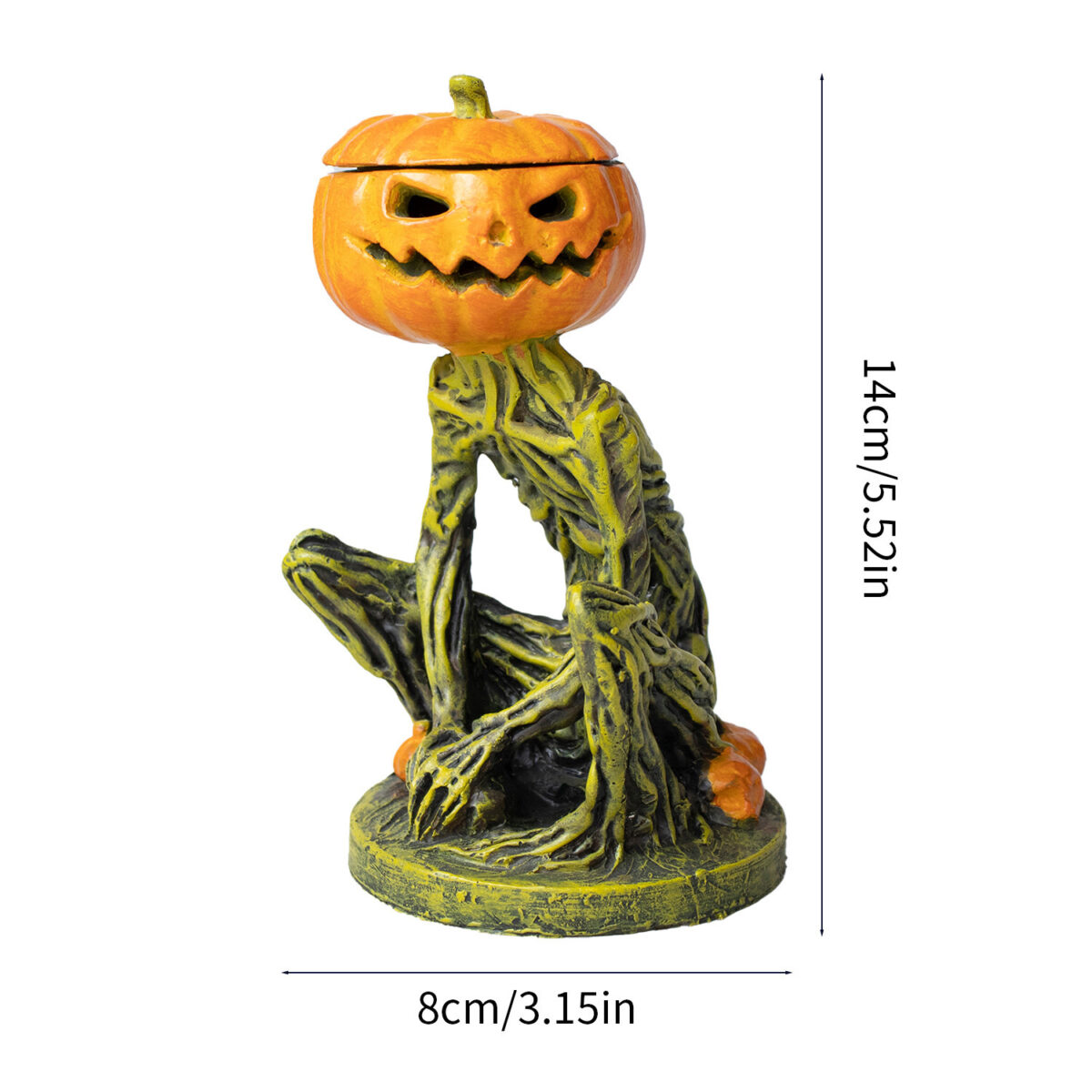 Halloween Pumpkin Candlestick – Spooky Resin Tabletop Decoration for Halloween Parties & Home Décor - Image 4