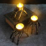 Halloween Skull Hand Lantern – Spooky Atmosphere Prop with Candle Light, Skeleton Foot Design for Haunted House & Party Decor - Image 6