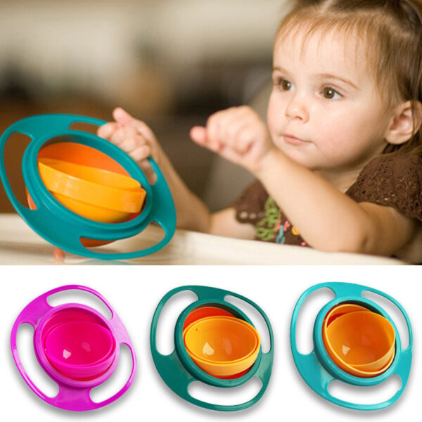 Spill-Proof Bowl – Universal, Toddler-Friendly, No-Mess Design (360° Rotating)for babies.