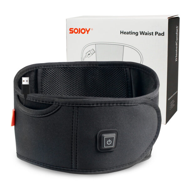 Heated Waist Belt for Back Pain Relief (USB ) – Adjustable 3-Level Heat Therapy Pad (Battery Not Included)